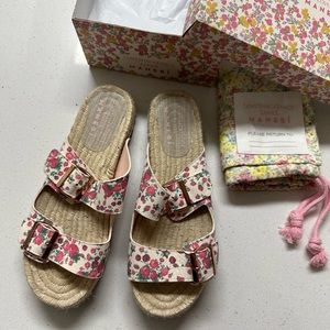 LoveShackFancy x Manebi Suede Espadrille Buckle Sandals